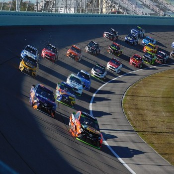 A NASCAR Cup Series race at Homestead–Miami Speedway in 2017.