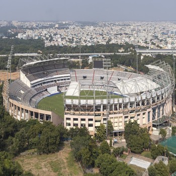 Rajiv Gandhi International stadium captured from East County highrise building by NSL