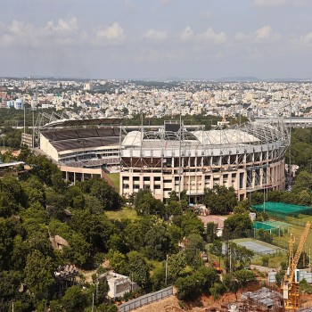 Rajiv Gandhi International Cricket Stadium in Uppal, Hyderabad}. This stadium serves as home ground for IPL team: Sunrisers Hyderabad (SRH)