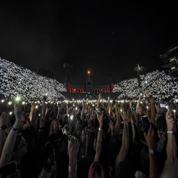 View of the crowd during Rammstein's performance at LA Coliseum, September 2022