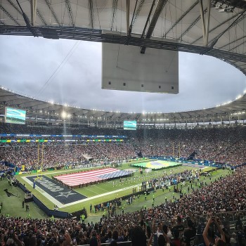 Game between Ravens and Cowboys at Maracanã, part of the NFL International Series, in September 2026.