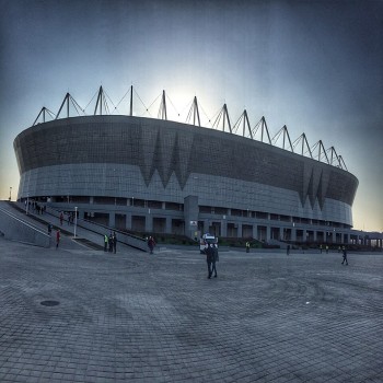 Rostov-Arena is a football stadium in Rostov-on-Don. April 2018, the day of the first official match.