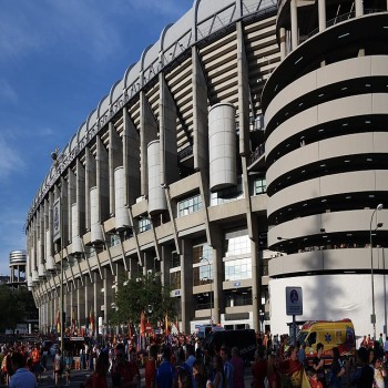 Santiago Bernabéu Stadium in 2017 before the 2018 FIFA World Cup qualification game between Spain and Italy.