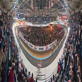 Interior view of the Hanns-Martin-Schleyer-Halle in Stuttgart during the Stuttgart Hofbräu 6 Day Race