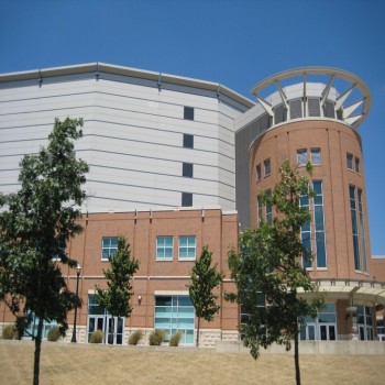 : View of the Jerome Shottenstein Center on the campus of The Ohio State University in Columbus, Ohio, USA, as seen from Ohio Stadium