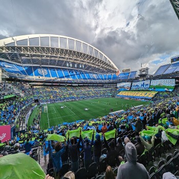 A regular season match for the Sounders in 2024, seen prior to kick-off