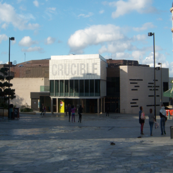 The Crucible theatre in Sheffield, home to the World Snooker Championships since 1977.