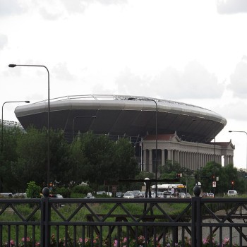 Soldier Field as seen from Lake Shore Drive in 2013