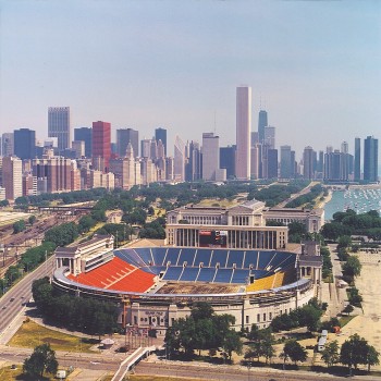 Soldier Field aerial view (1988) before interior redesign