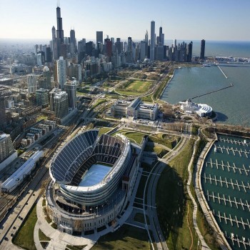 Aerial view of Soldier Field