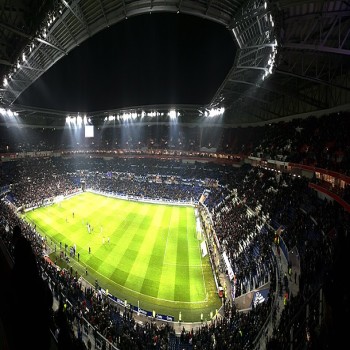The Stade des Lumières during the OL/PSG match on February 28, 2016