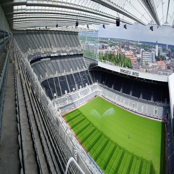 Panoramic photograph of St. James Park in Newcastle