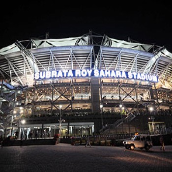 Outside view of this arena at night, Subrata Roy Sahara Stadium Then