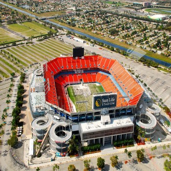 Aerial view of Sun Life Stadium in February 2012
