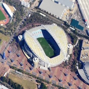 An aerial view of the stadium