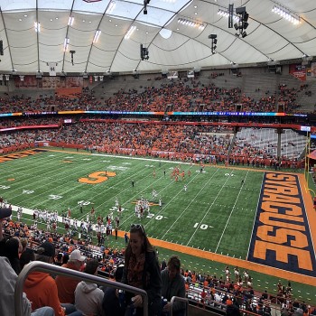 A football game between Syracuse and Boston College in the Dome in November 2019