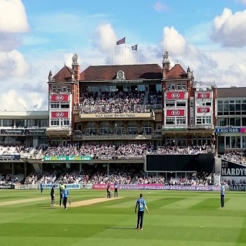 The famous gasholders at the Oval,