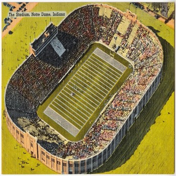 Postcard of Notre Dame stadium between circa 1930 and 1945.
