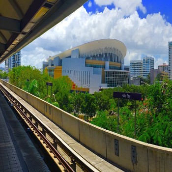 Tren Urbano Hato Rey Station by the José Miguel Agrelot Coliseum.