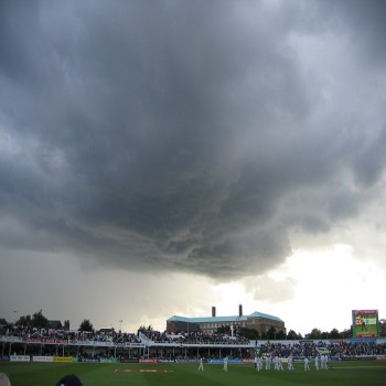 Rain clouds at Trent Bridge during the Ashes series 2005