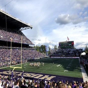 Photo from student section in West endzone during Husky game in September 2019