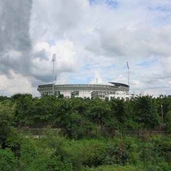 Vidarbha Cricket Association stadium as seen from a train in Nagpur