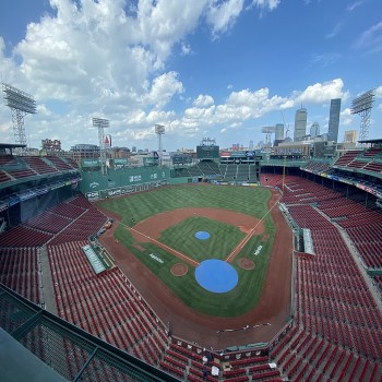 View of Fenway Park from the press box in July 2022