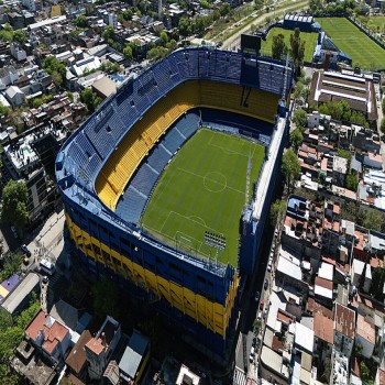 Aerial shot of La Bombonera.