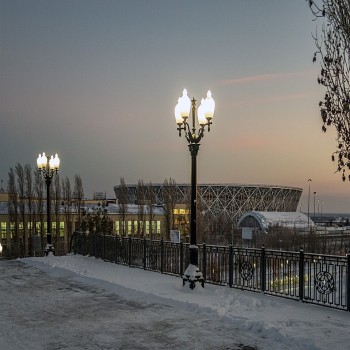 Volgograd Arena in winter evening