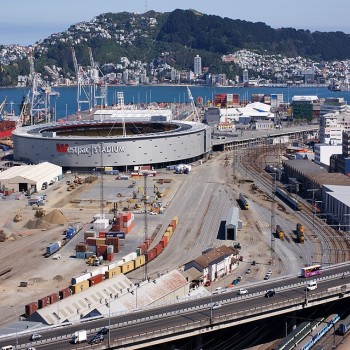 Wellington rail yard stadium and port