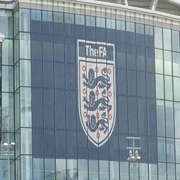 The FA Logo as displayed on the exterior of Wembley Stadium