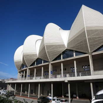 Part of the western side of the Nelson Mandela Bay Stadium