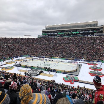 The 2019 NHL Winter Classic at Notre Dame Stadium.