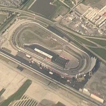 Aerial view of World Wide Technology Raceway in Madison, Illinois, on June 28, 2023