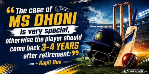 The case of MS Dhoni is very special, otherwise the player s...
