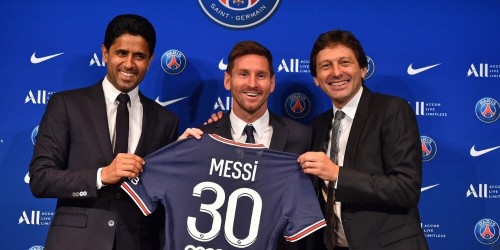 Lionel Messi joined Paris Saint-Germain club with a 2-year c...