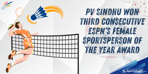PV Sindhu won third consecutive ESPN’s Female Sportsperson...