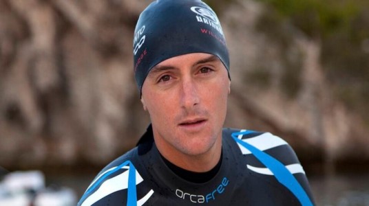 William Trubridge set the world record in 'constant weight no fins' with an 84m dive